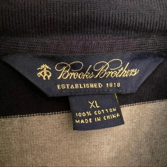 Brooks  Brothers cotton striped half zip sweater - Picture 3 of 4
